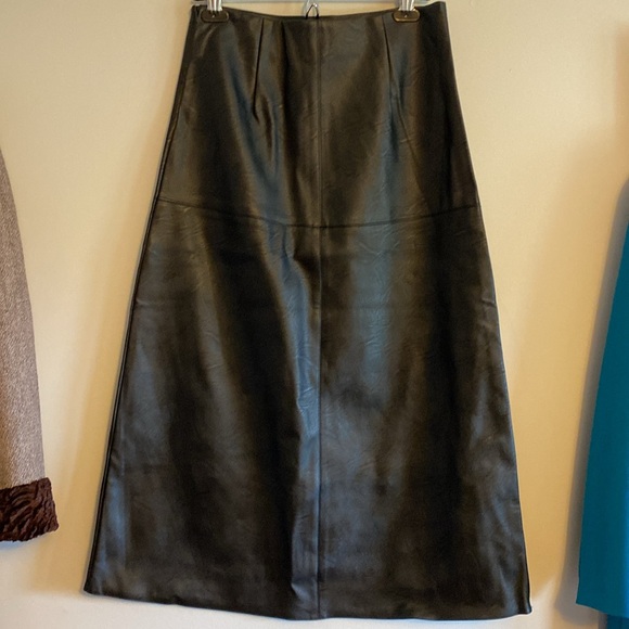 Eclipse black pleather shirt Sz small NWTs. Perfect for fall & winter! Versatile - Picture 3 of 9